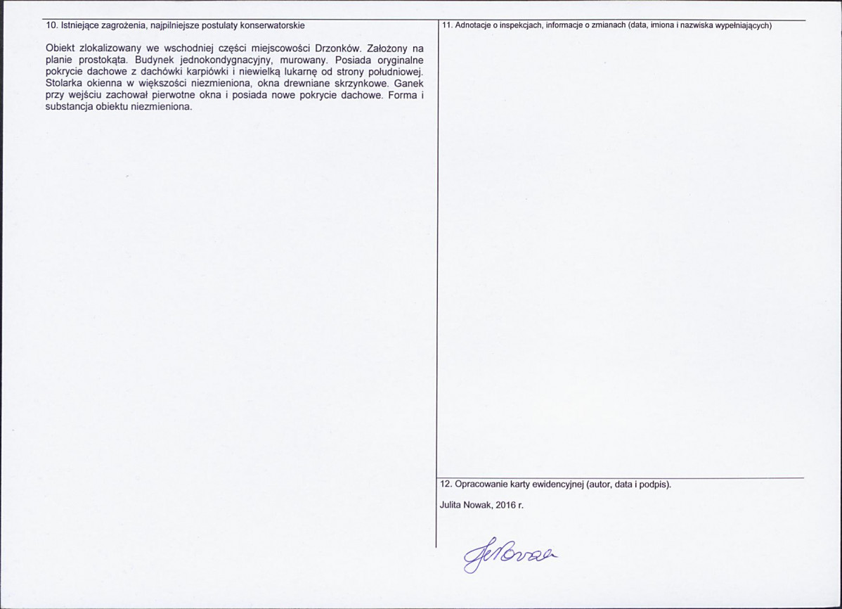 Karta obiektu niewpisanego do rejestru, skan nr 2