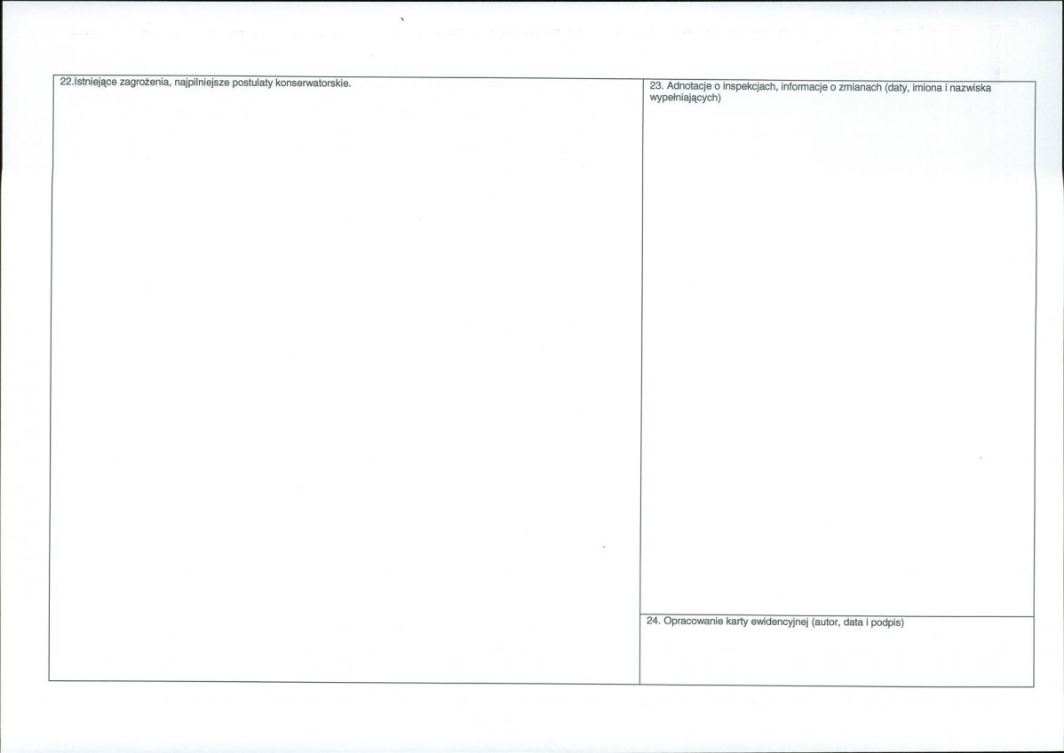 Karta obiektu niewpisanego do rejestru, skan nr 2