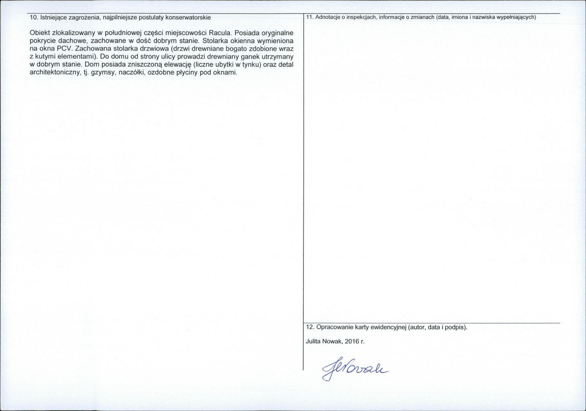 Karta obiektu niewpisanego do rejestru, skan nr 2