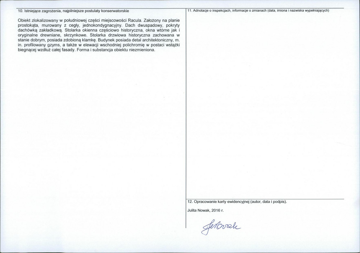 Karta obiektu niewpisanego do rejestru, skan nr 2