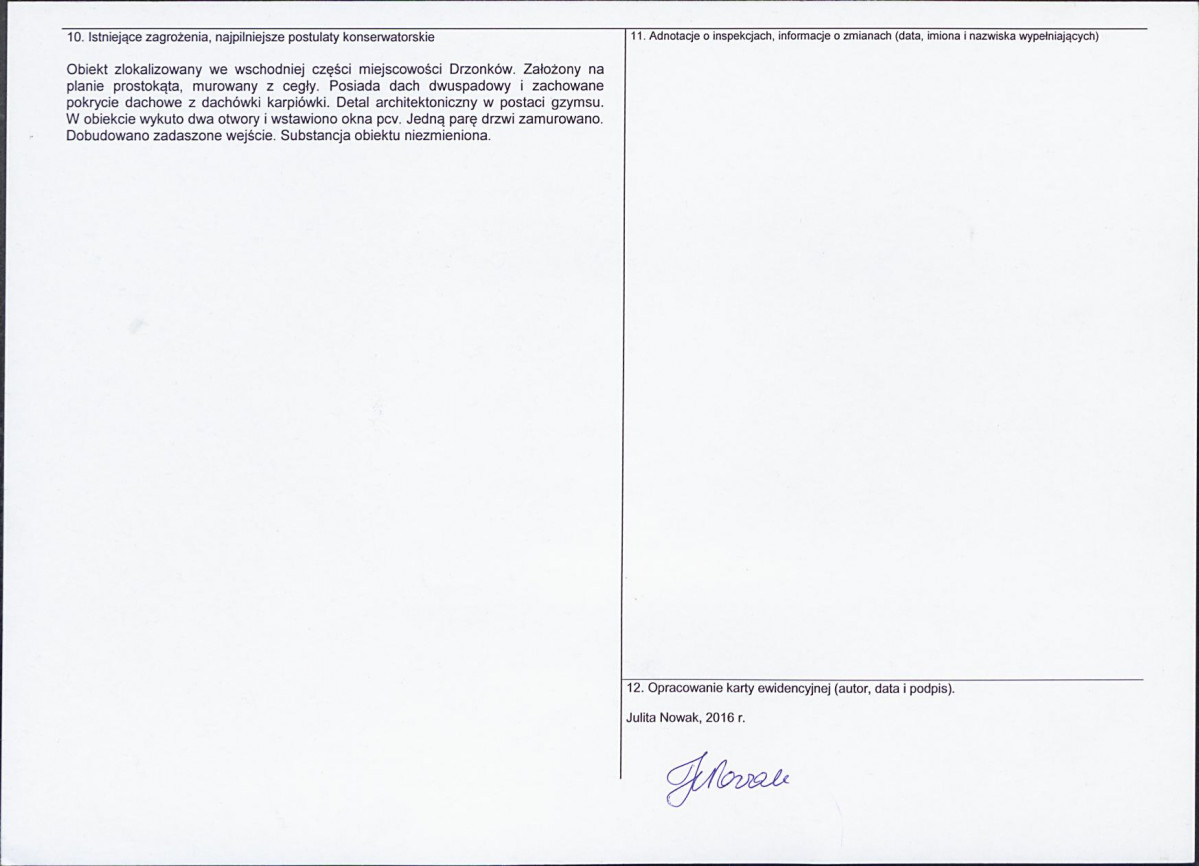 Karta obiektu niewpisanego do rejestru, skan nr 2