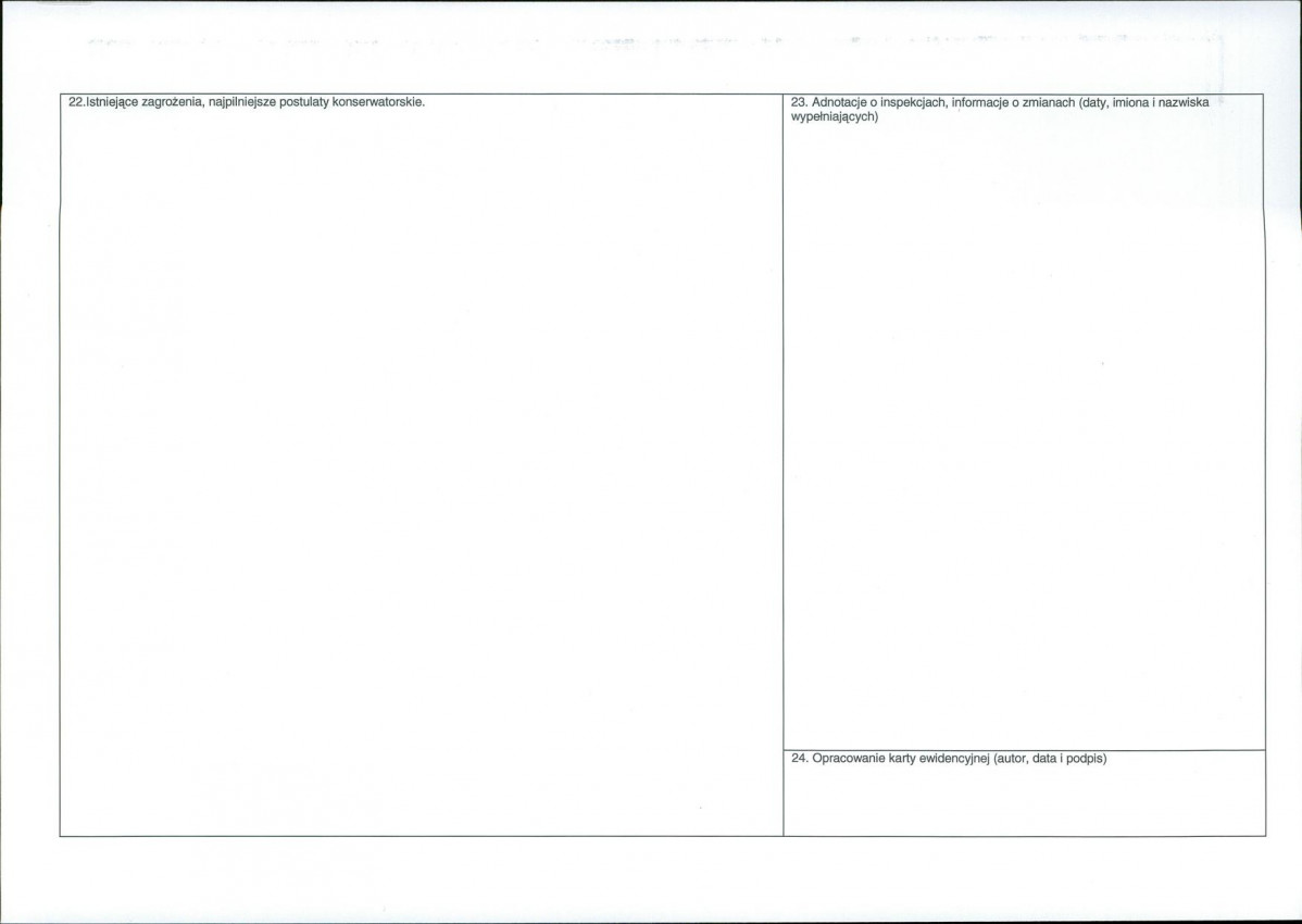 Karta obiektu niewpisanego do rejestru, skan nr 2