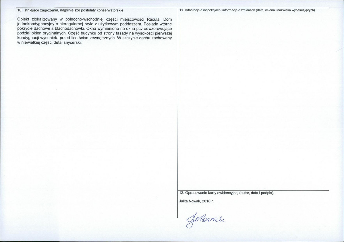 Karta obiektu niewpisanego do rejestru, skan nr 2