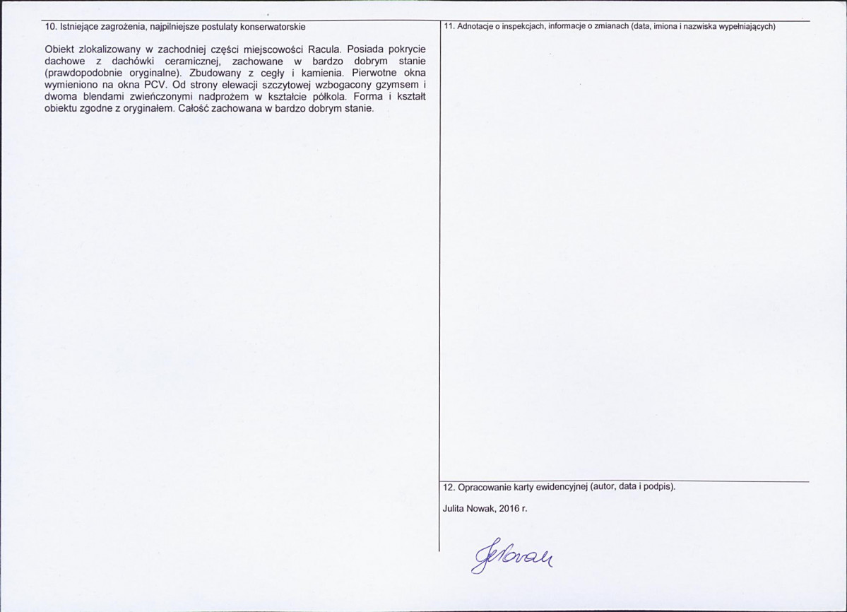 Karta obiektu niewpisanego do rejestru, skan nr 2