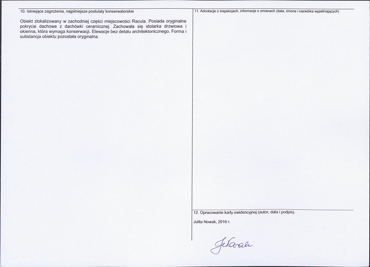 Karta obiektu niewpisanego do rejestru, skan nr 2