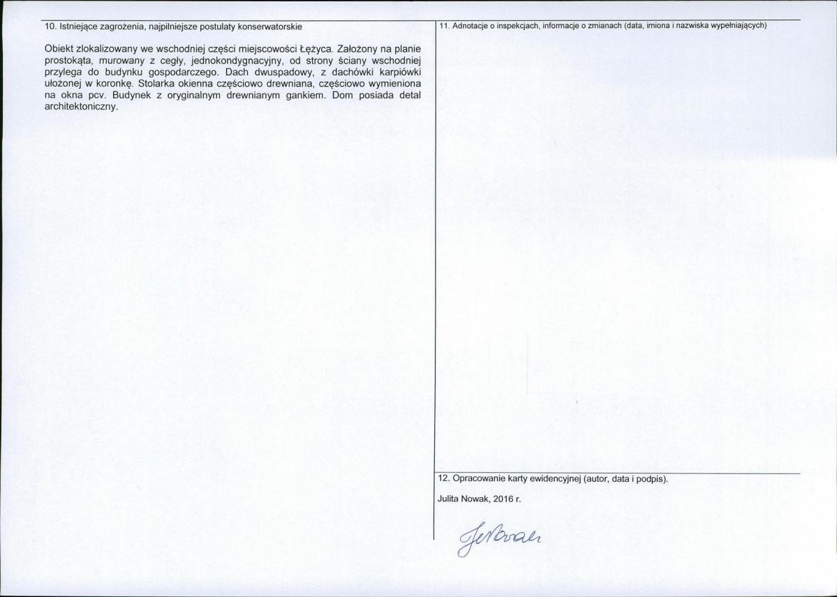 Karta obiektu niewpisanego do rejestru, skan nr 2