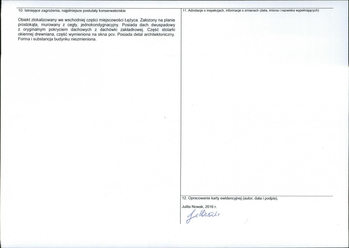 Karta obiektu niewpisanego do rejestru, skan nr 2