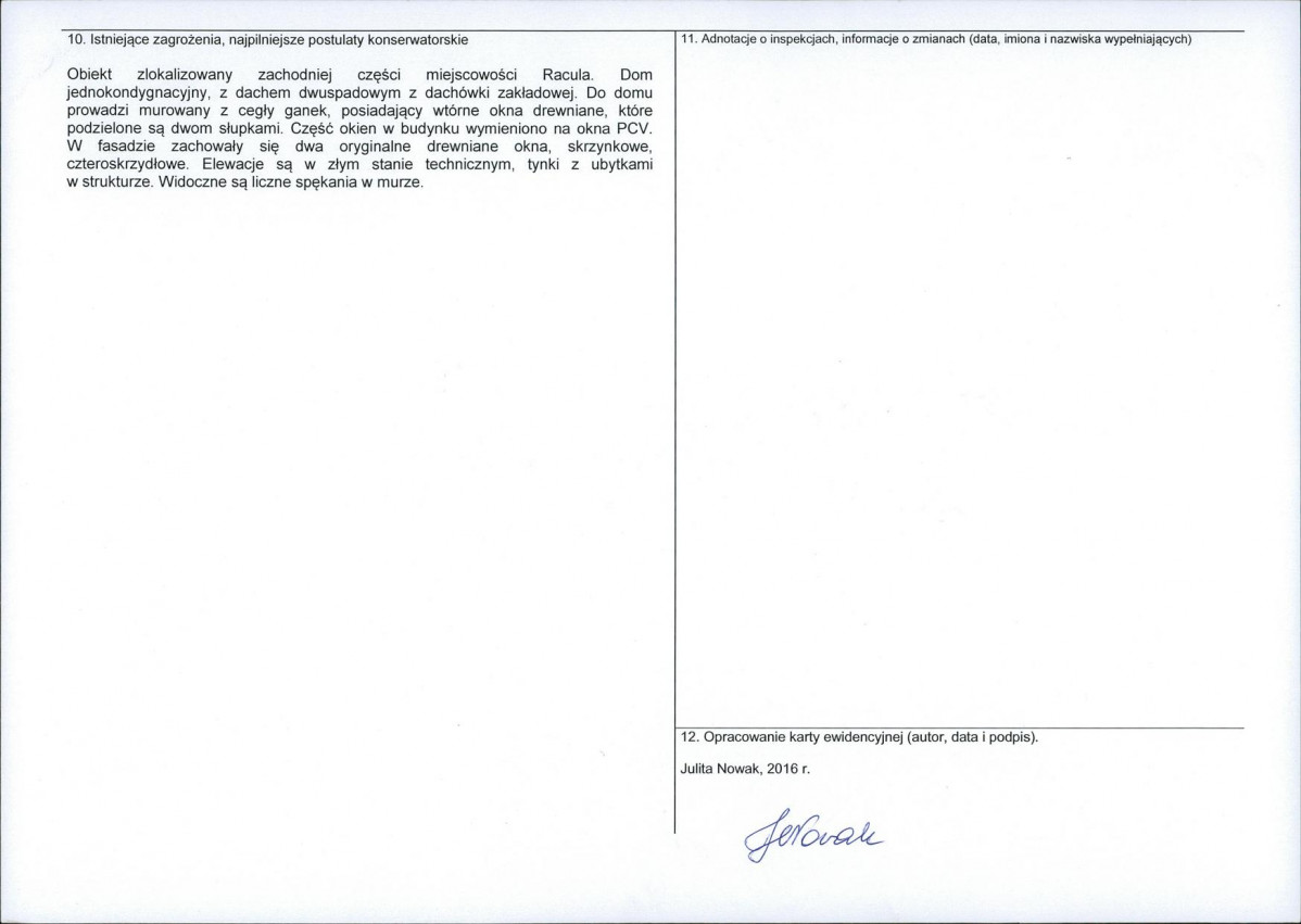 Karta obiektu niewpisanego do rejestru, skan nr 2