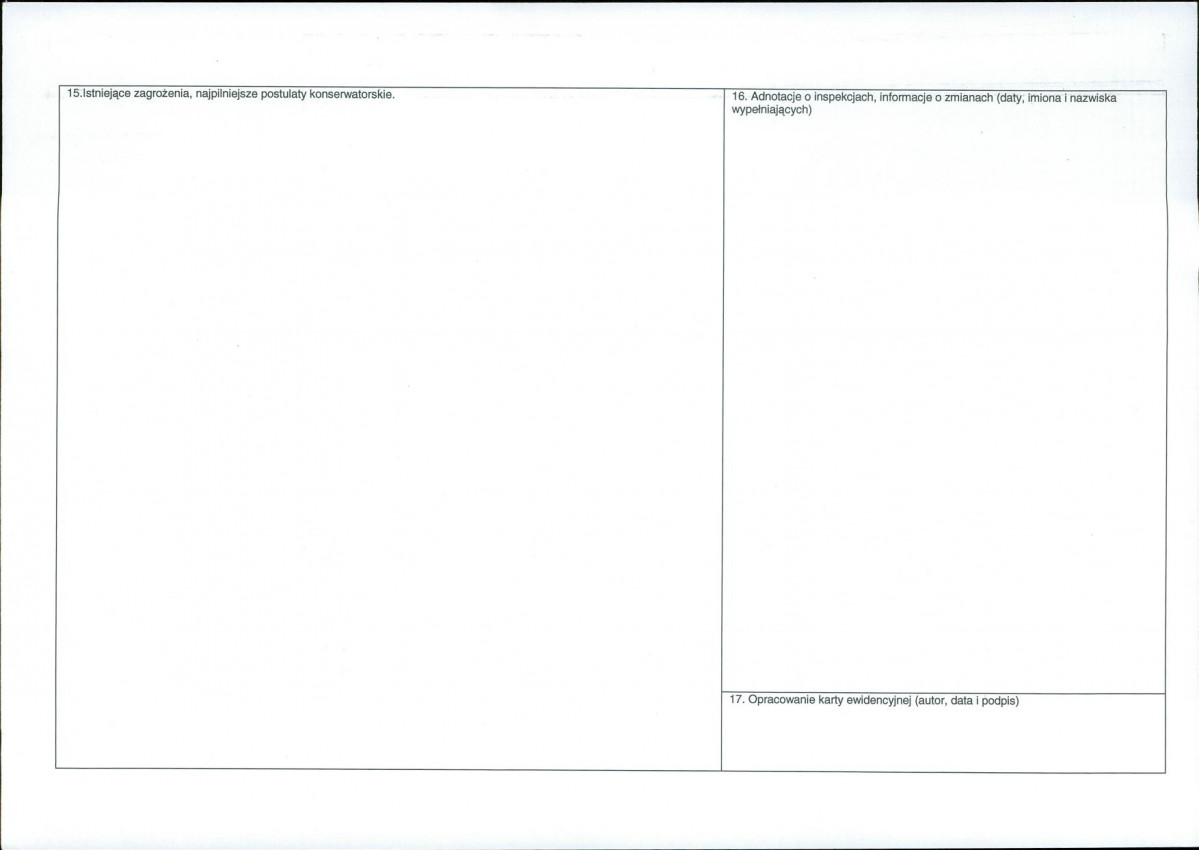 Karta obiektu niewpisanego do rejestru, skan nr 2