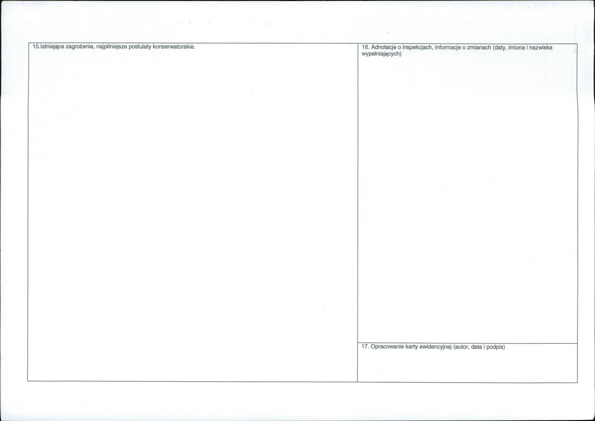 Karta obiektu niewpisanego do rejestru, skan nr 2