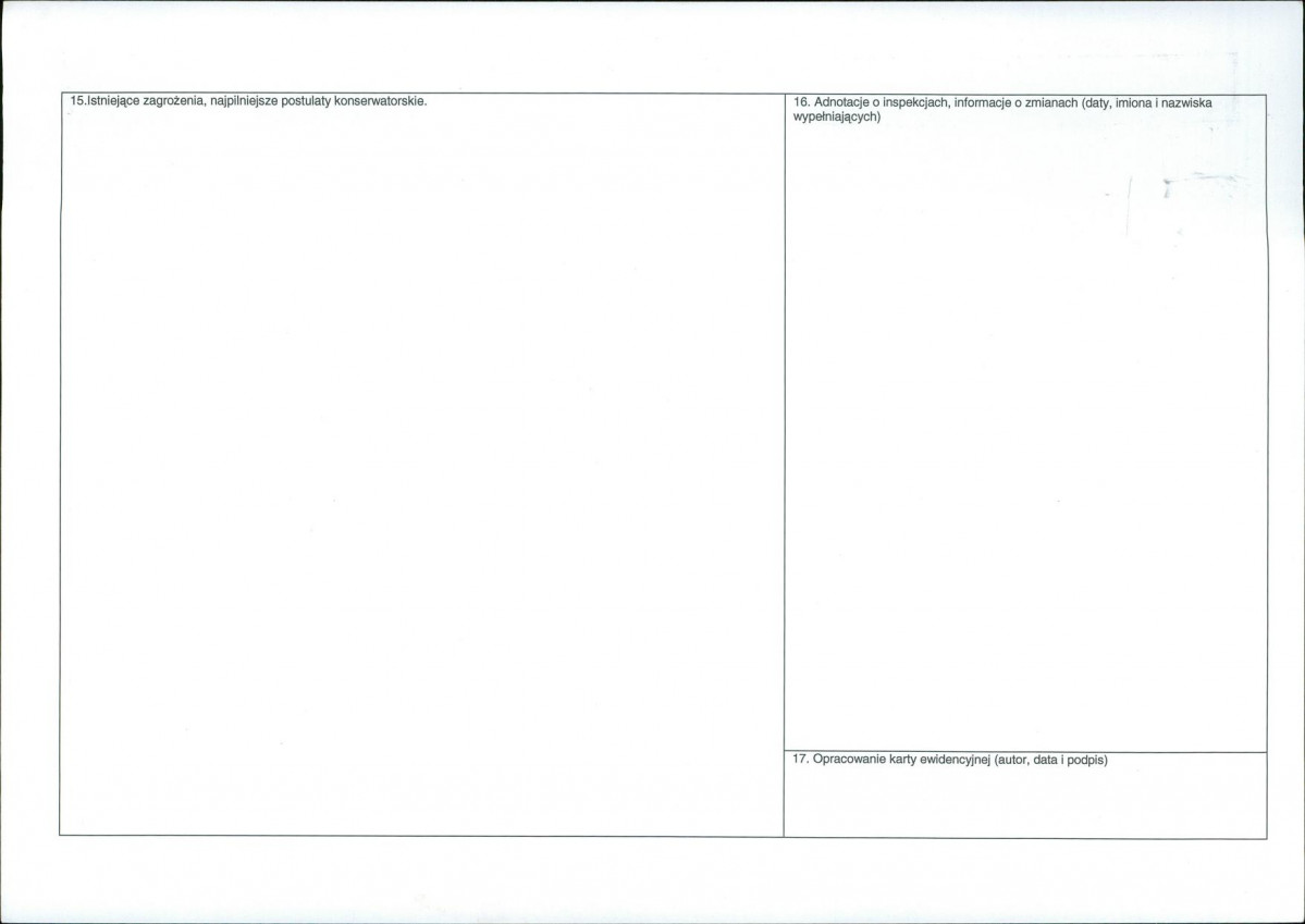 Karta obiektu niewpisanego do rejestru, skan nr 2