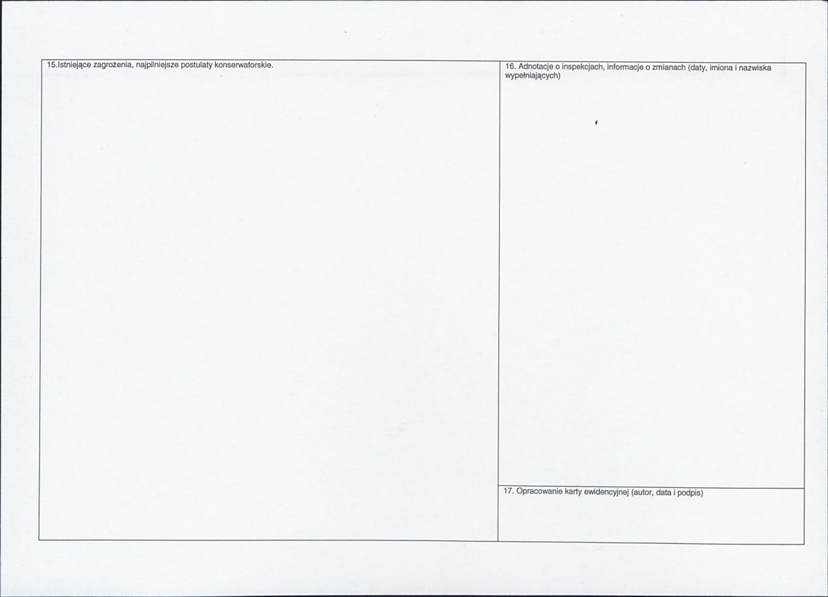 Karta obiektu niewpisanego do rejestru, skan nr 2