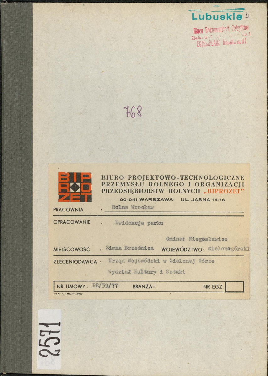 Ewidencja parkowa, skan nr 1