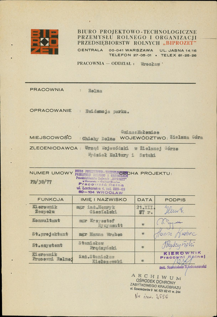 Ewidencja parkowa, skan nr 4