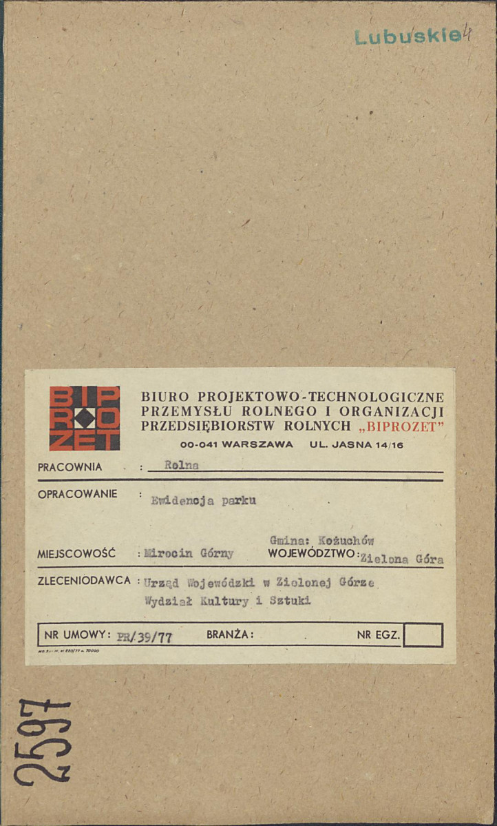 Ewidencja parkowa, skan nr 1