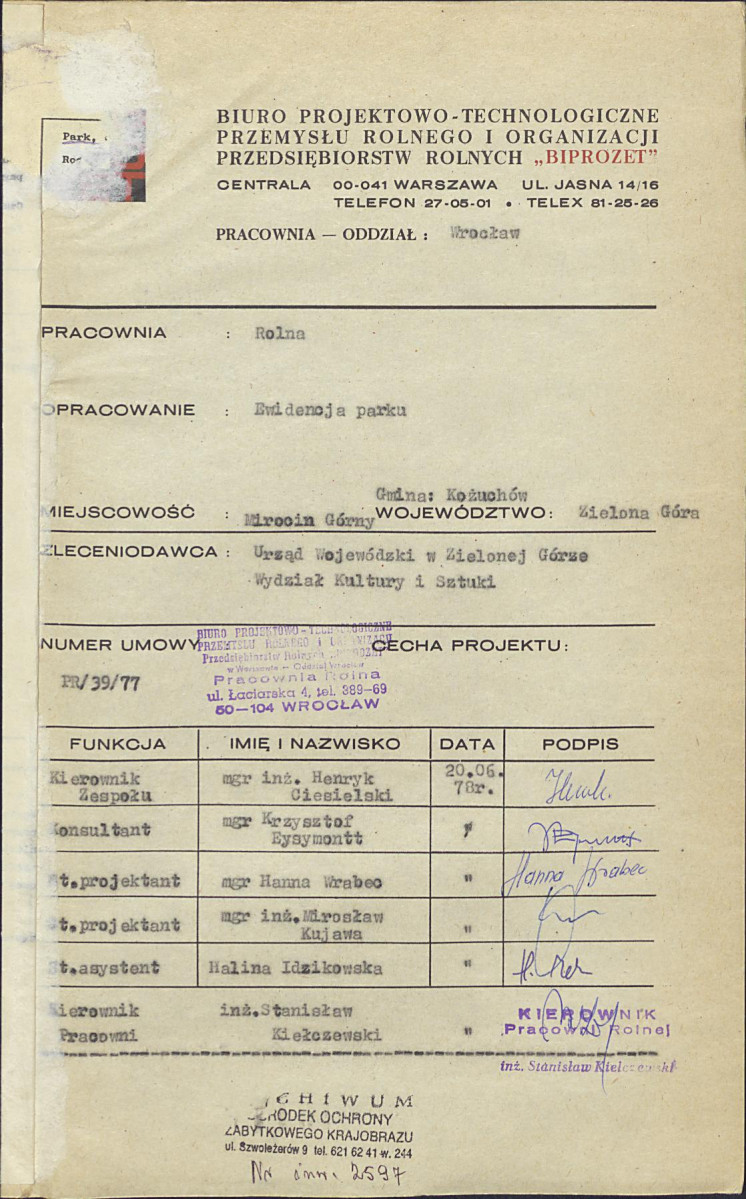 Ewidencja parkowa, skan nr 4