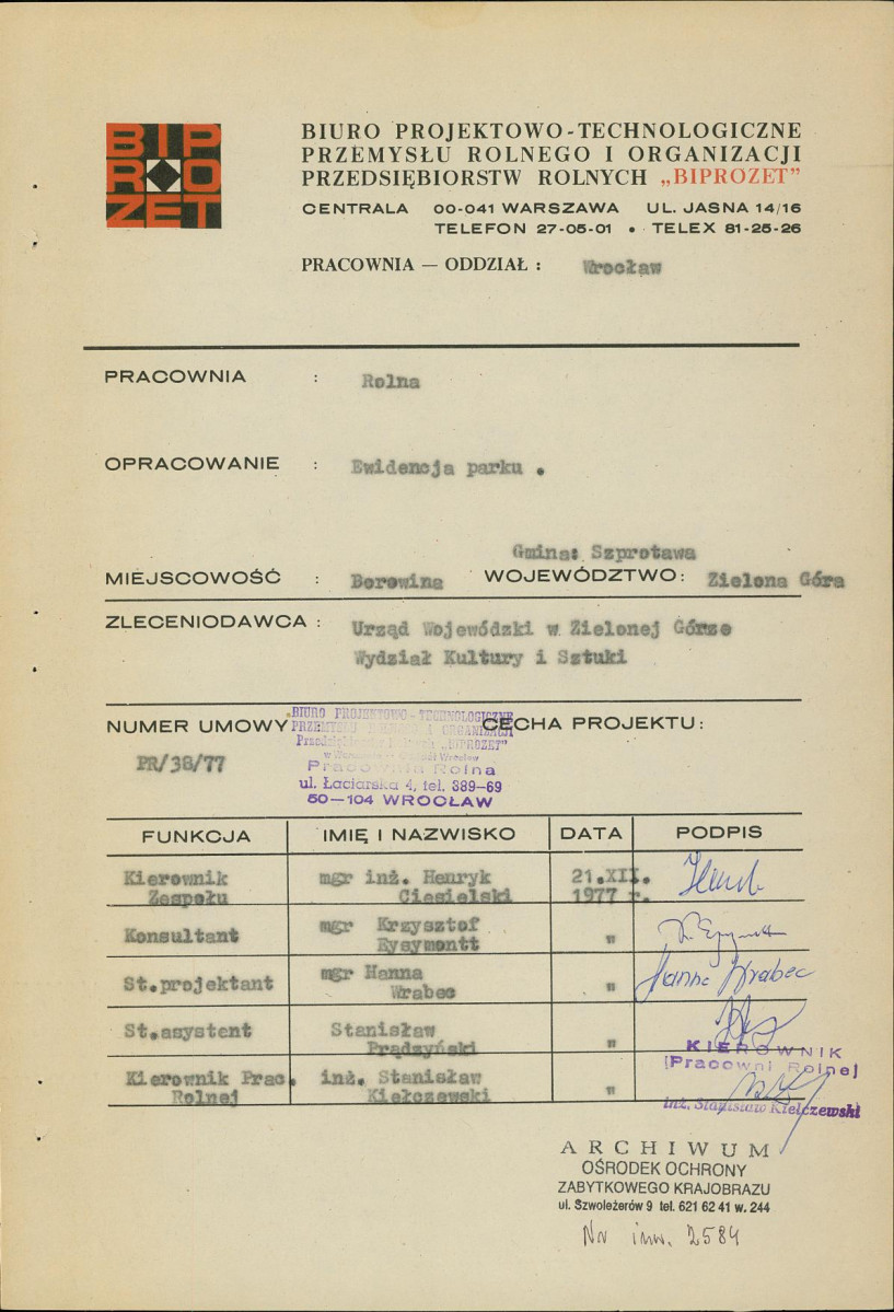 Ewidencja parkowa, skan nr 4