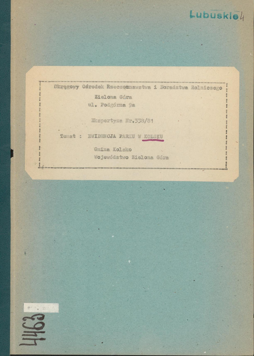 Ewidencja parkowa, skan nr 1