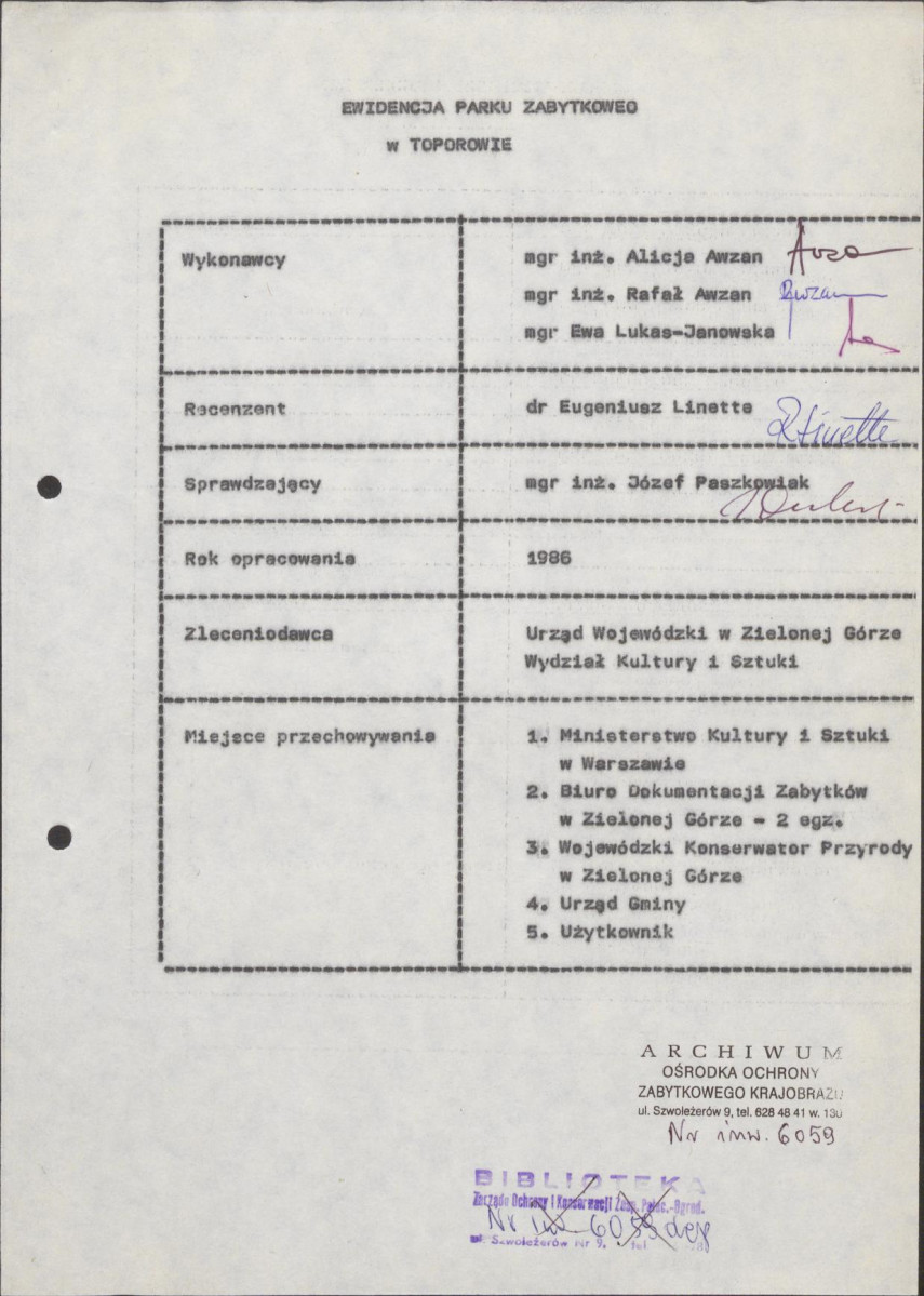 Ewidencja parkowa, skan nr 5