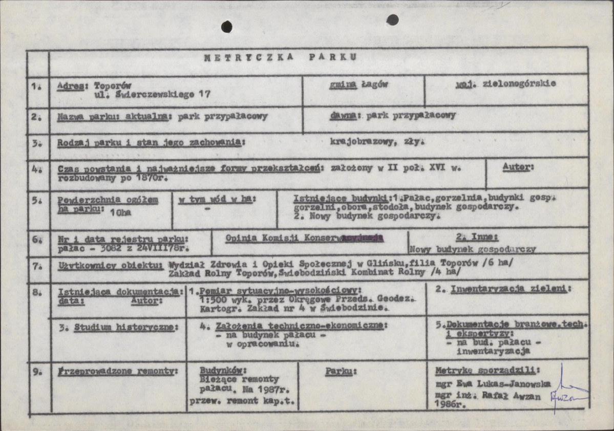 Ewidencja parkowa, skan nr 6