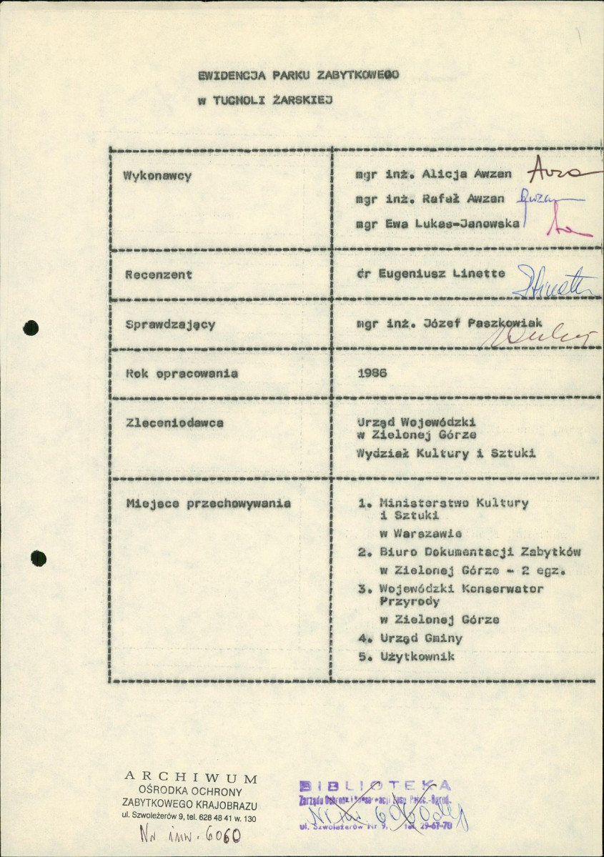 Ewidencja parkowa, skan nr 5