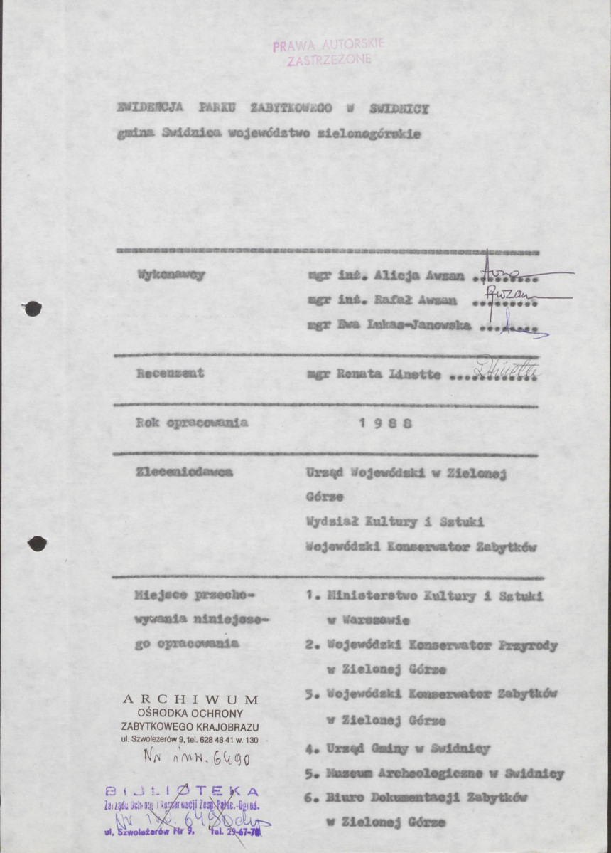Ewidencja parkowa, skan nr 6