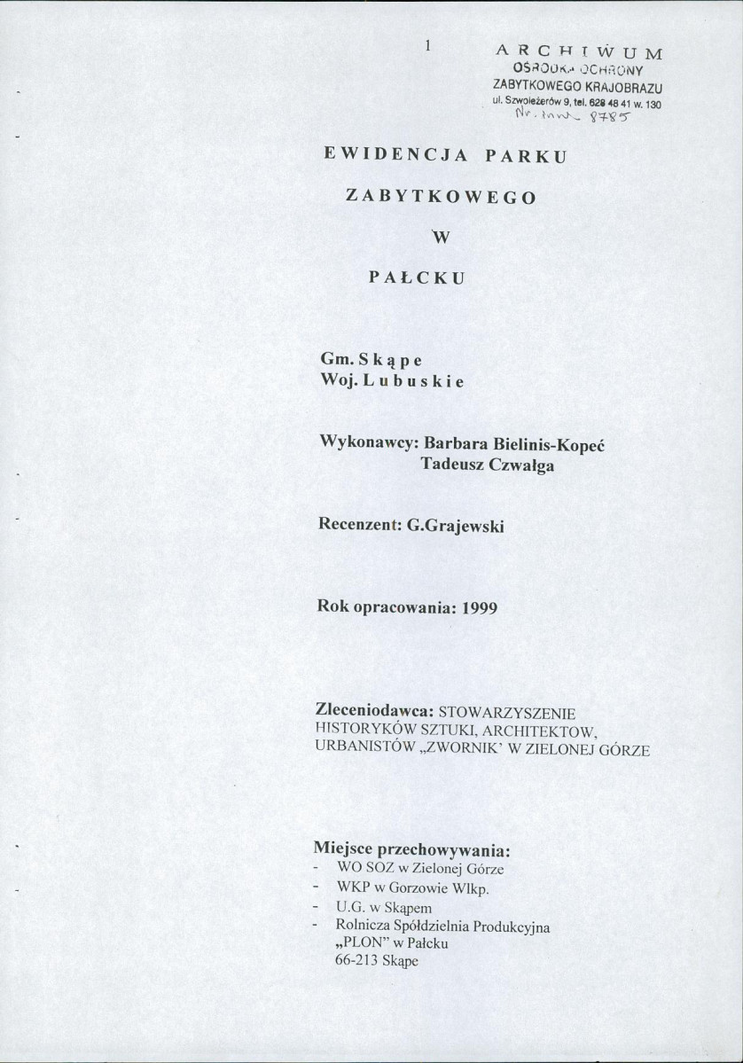 EP - Ewidencja parkowa, skan nr 3