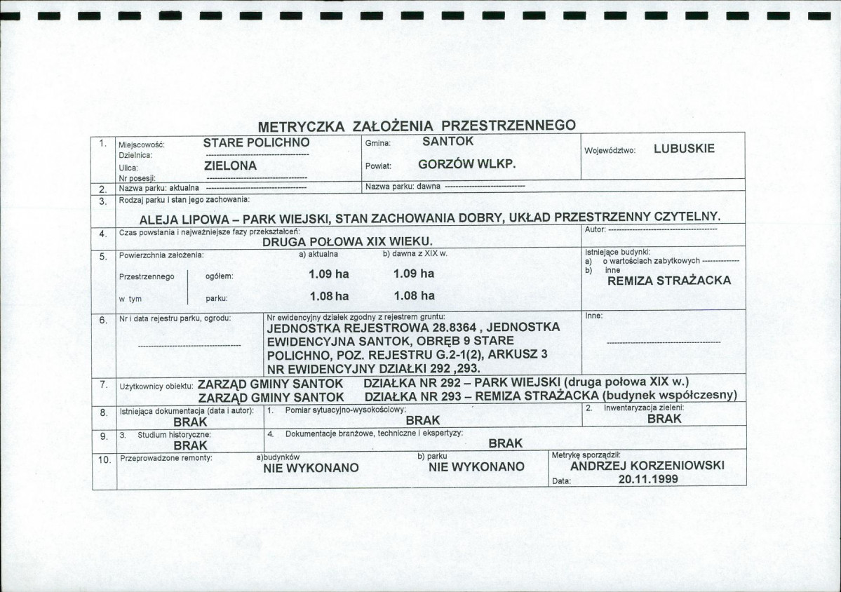 Ewidencja parkowa, skan nr 3