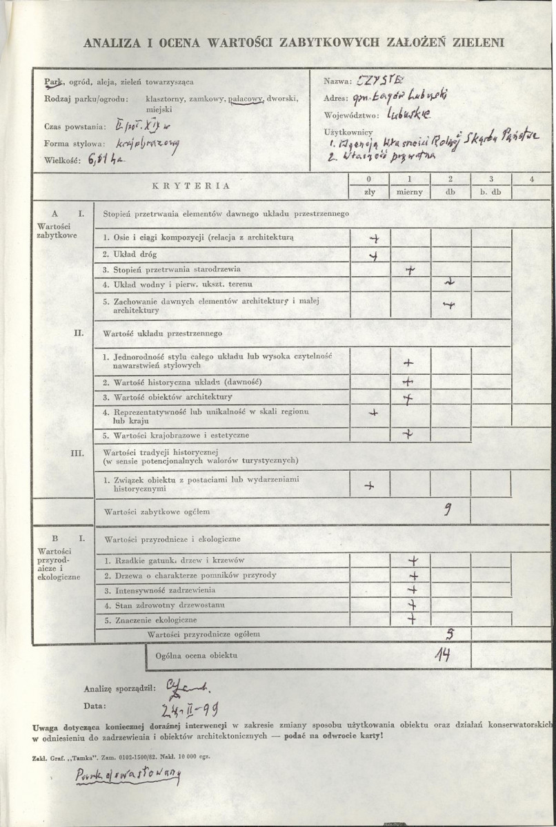 EP - Ewidencja parkowa, skan nr 3
