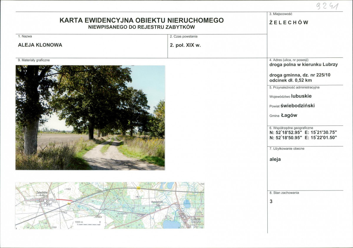 Karta obiektu niewpisanego do rejestru, skan nr 1