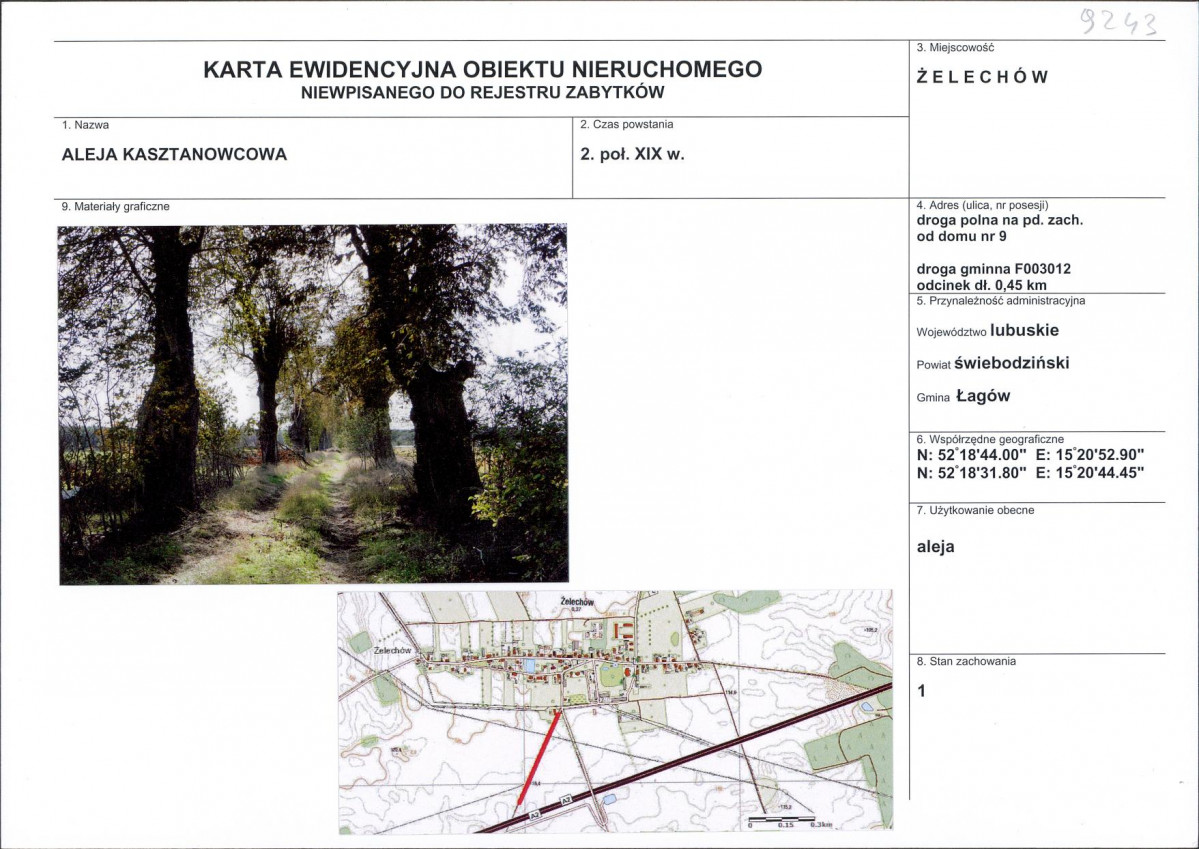 Karta obiektu niewpisanego do rejestru, skan nr 1