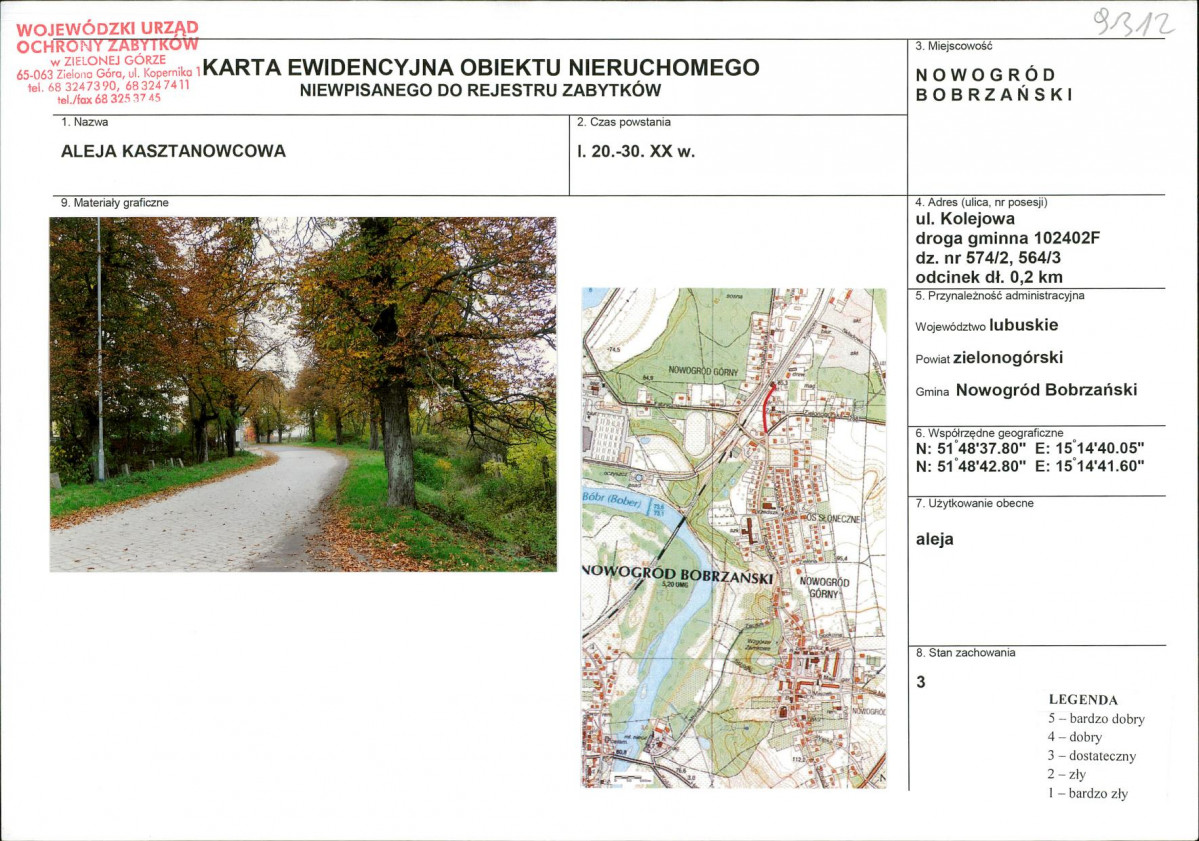 Karta obiektu niewpisanego do rejestru, skan nr 1