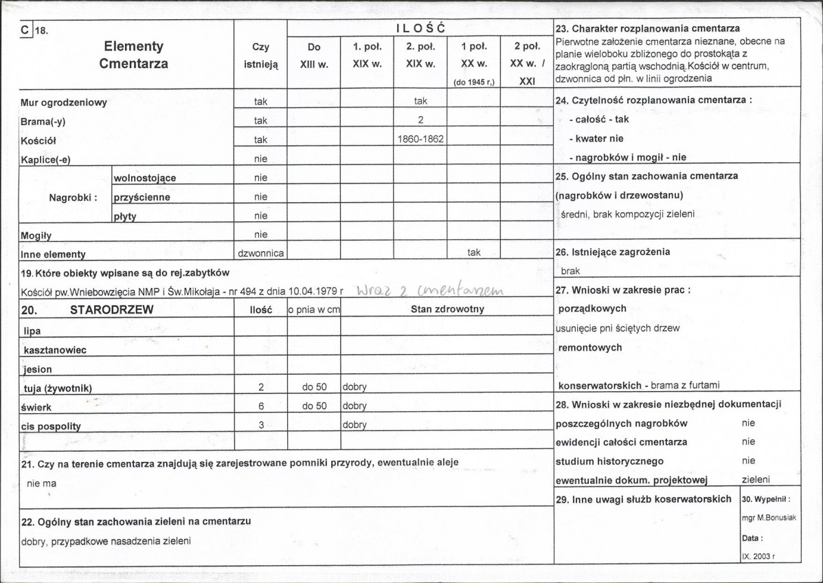 Karta cmentarza, skan nr 2