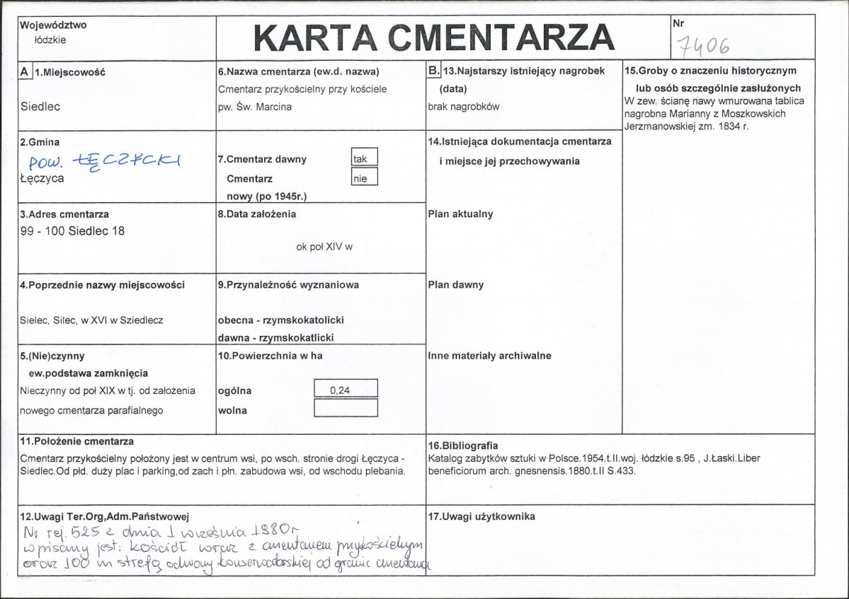 Karta cmentarza, skan nr 1