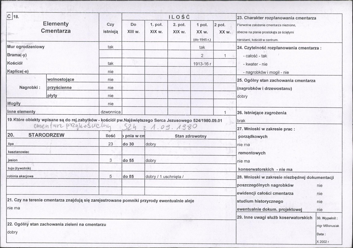 Karta cmentarza, skan nr 2