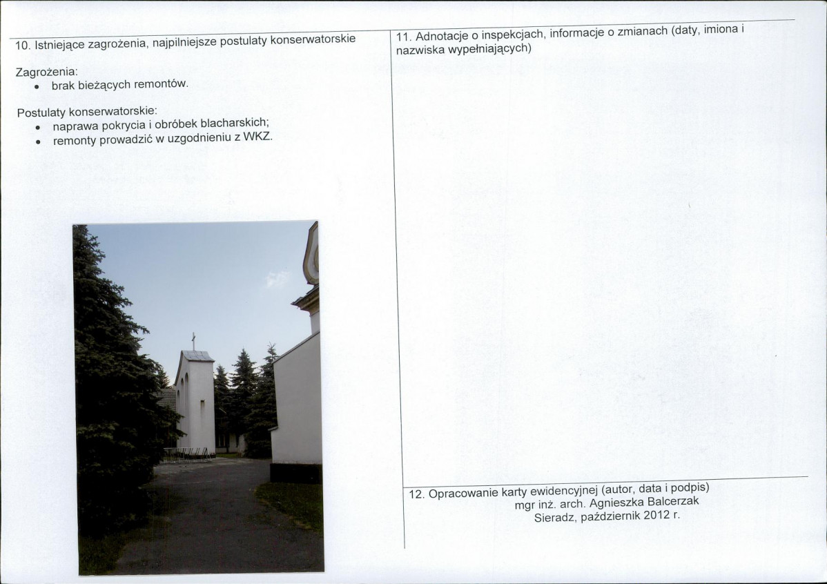 Karta obiektu niewpisanego do rejestru, skan nr 2