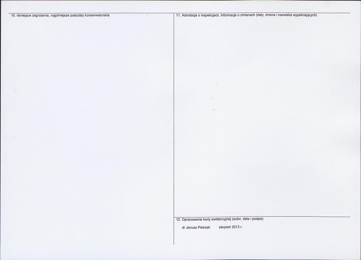 Karta obiektu niewpisanego do rejestru, skan nr 2