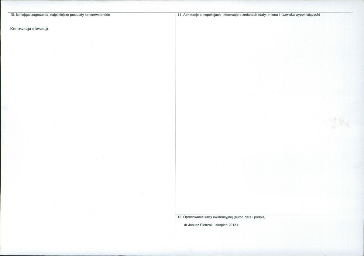 Karta obiektu niewpisanego do rejestru, skan nr 2