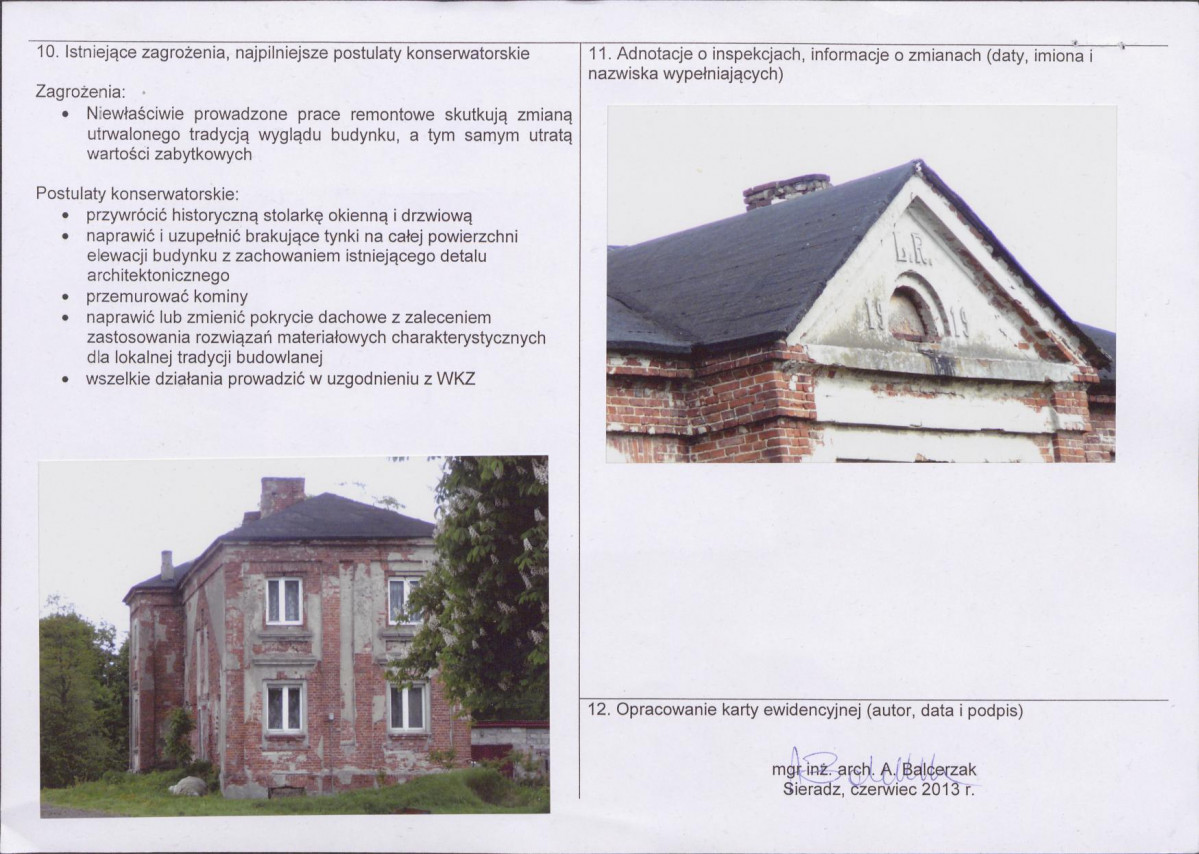 Karta obiektu niewpisanego do rejestru, skan nr 2