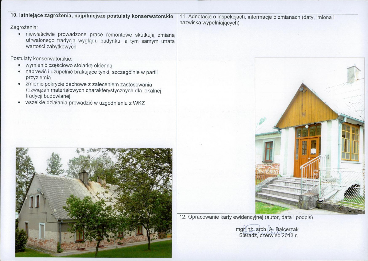 Karta obiektu niewpisanego do rejestru, skan nr 2