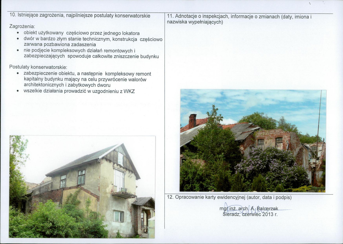 Karta obiektu niewpisanego do rejestru, skan nr 2