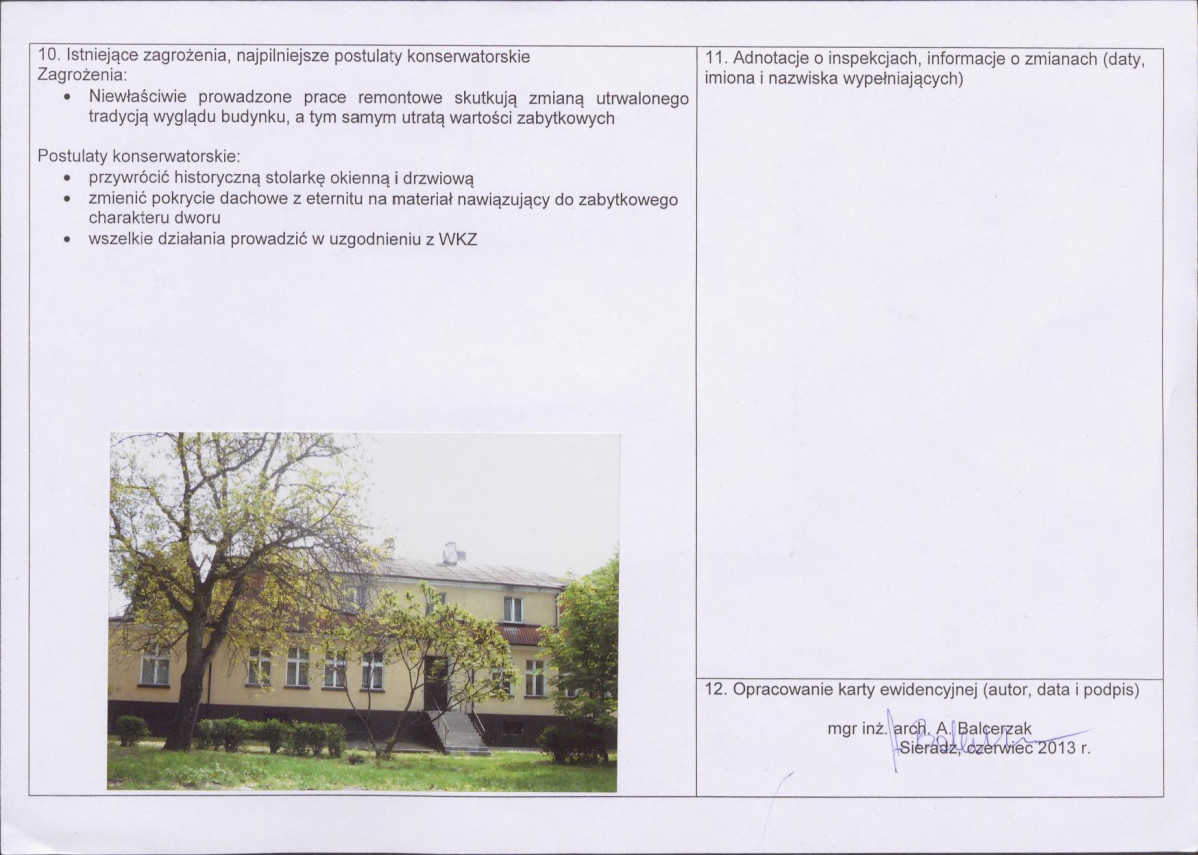 Karta obiektu niewpisanego do rejestru, skan nr 2