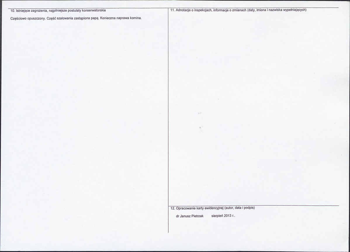 Karta obiektu niewpisanego do rejestru, skan nr 2