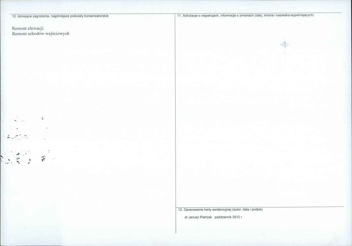 KEZN - Karta obiektu niewpisanego do rejestru, skan nr 2