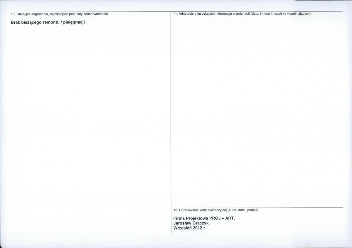 Karta obiektu niewpisanego do rejestru, skan nr 2
