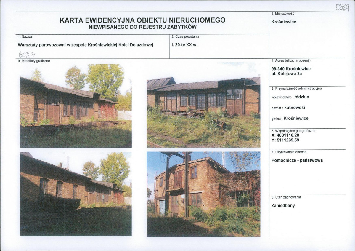 Karta obiektu niewpisanego do rejestru, skan nr 1