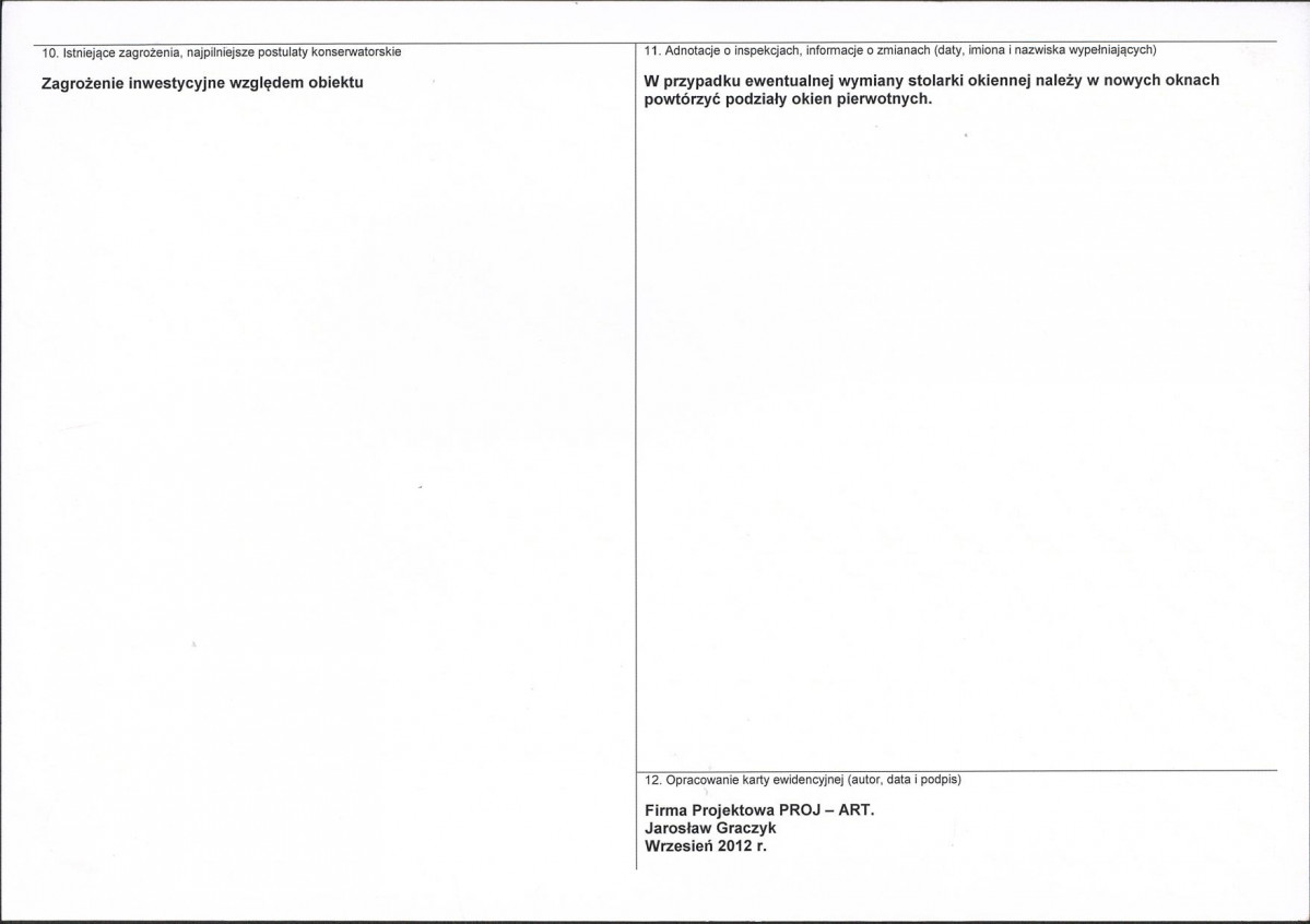 Karta obiektu niewpisanego do rejestru, skan nr 2