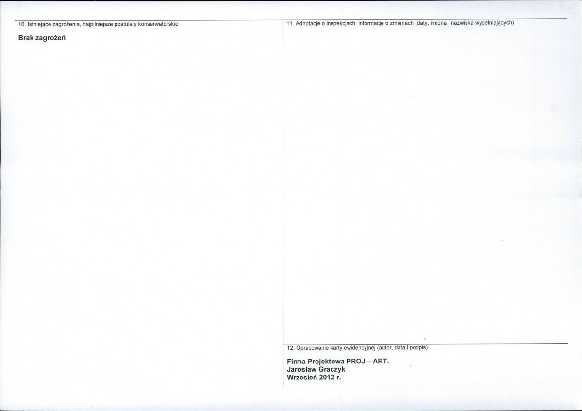 Karta obiektu niewpisanego do rejestru, skan nr 2
