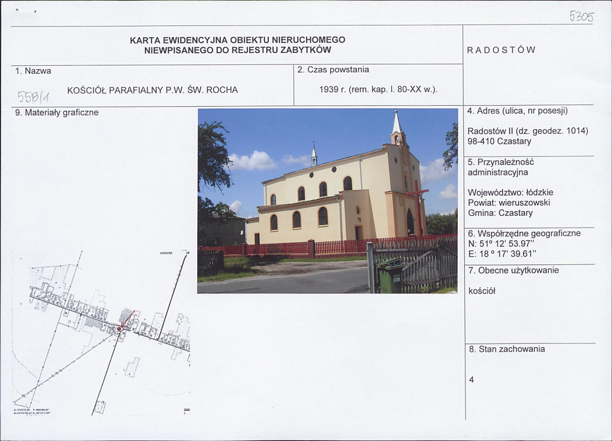 KEZN - Karta obiektu niewpisanego do rejestru, skan nr 1