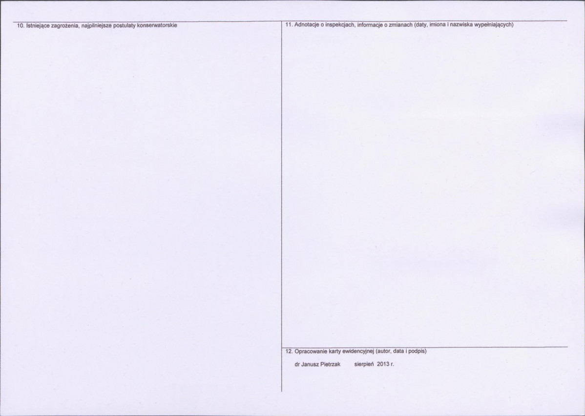 Karta obiektu niewpisanego do rejestru, skan nr 2